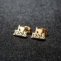 1 Pair Simple Style Classic Style Geometric Polishing Plating 304 Stainless Steel 18K Gold Plated Ear Studs sku image 28