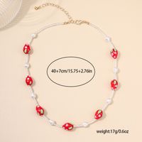 Großhandel Schmuck Dame Moderner Stil Süss Erdbeere Künstliche Perle Glas Glas Perlen Inlay Halsband main image 2