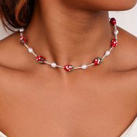 Großhandel Schmuck Dame Moderner Stil Süss Erdbeere Künstliche Perle Glas Glas Perlen Inlay Halsband main image 1