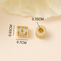 1 Piece 7*6.5mm Hole 3~3.9mm Copper Zircon 18K Gold Plated White Gold Plated Round Polished Beads Spacer Bars main image 2