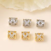 1 Piece 7*6.5mm Hole 3~3.9mm Copper Zircon 18K Gold Plated White Gold Plated Round Polished Beads Spacer Bars main image 5