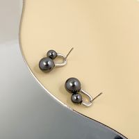 1 Pair Elegant Lady Modern Style Bulb Plating Inlay Sterling Silver Artificial Pearls Ear Studs main image 3