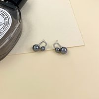 1 Pair Elegant Lady Modern Style Bulb Plating Inlay Sterling Silver Artificial Pearls Ear Studs main image 4