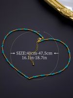 304 Stainless Steel Stone 18K Gold Plated Simple Style Shiny Beaded Geometric Necklace main image 2