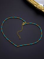 304 Stainless Steel Stone 18K Gold Plated Simple Style Shiny Beaded Geometric Necklace main image 1