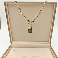 201 Stainless Steel 304 Stainless Steel Classic Style Basic Modern Style Lock Key Letter Pendant Necklace main image 1