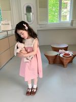 Princess Cute Color Block Lace Cotton Blend Girls Dresses main image 6