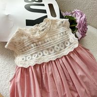 Princess Cute Color Block Lace Cotton Blend Girls Dresses main image 7