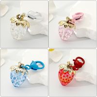 Cute Sweet Strawberry Resin Bag Pendant Keychain main image 5