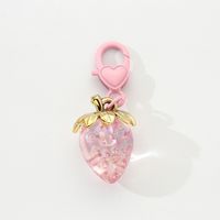 Cute Sweet Strawberry Resin Bag Pendant Keychain sku image 2