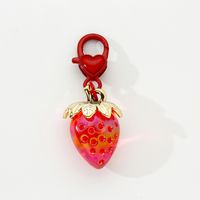Cute Sweet Strawberry Resin Bag Pendant Keychain sku image 4