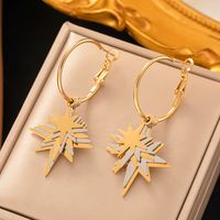 1 Pair Casual Commute Pentagram Geometric Butterfly Plating 304 Stainless Steel 18K Gold Plated Drop Earrings main image 10