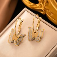 1 Pair Casual Commute Pentagram Geometric Butterfly Plating 304 Stainless Steel 18K Gold Plated Drop Earrings main image 11