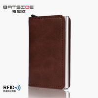 Unisex Solid Color Pu Leather Flip Cover Card Holders sku image 11