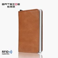Unisex Solid Color Pu Leather Flip Cover Card Holders sku image 10