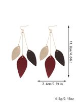1 Pair Fairy Style Lady Modern Style Leaves Pu Leather Iron Drop Earrings main image 2