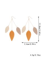 1 Pair Fairy Style Lady Modern Style Leaves Pu Leather Iron Drop Earrings main image 3