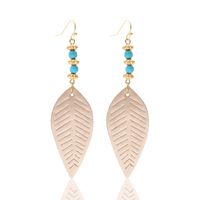 1 Pair Ethnic Style Classic Style Leaves Pu Leather Alloy Iron Drop Earrings main image 5