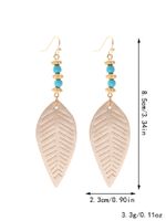 1 Pair Ethnic Style Classic Style Leaves Pu Leather Alloy Iron Drop Earrings main image 3