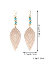 1 Paire Style Ethnique Style Classique Feuilles Faux Cuir Alliage Le Fer Boucles D'oreilles main image 3