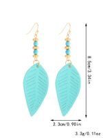 1 Pair Ethnic Style Classic Style Leaves Pu Leather Alloy Iron Drop Earrings main image 2