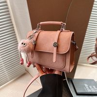Women's Medium Pu Leather Solid Color Basic Classic Style Magnetic Buckle Crossbody Bag main image 3