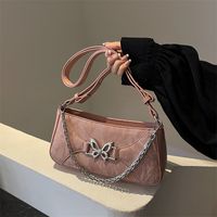 Women's Medium Pu Leather Solid Color Butterfly Classic Style Zipper Underarm Bag main image 2