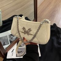 Women's Medium Pu Leather Solid Color Butterfly Classic Style Zipper Underarm Bag main image 1