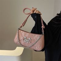 Women's Medium Pu Leather Solid Color Butterfly Classic Style Zipper Underarm Bag main image 3