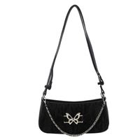 Women's Medium Pu Leather Solid Color Butterfly Classic Style Zipper Underarm Bag sku image 1