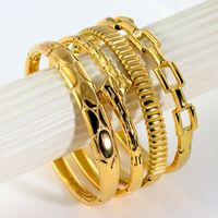 Style IG Élégant Style Classique Bande Vagues Nouer Acier Inoxydable 316L Plaqué Or 18K Pas De Marqueterie Bracelet En Masse main image 5