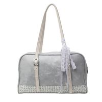 Women's Medium Pu Leather Ditsy Floral Solid Color Basic Classic Style Sewing Thread Zipper Shoulder Bag sku image 4