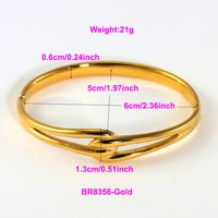 Style IG Élégant Style Classique Bande Vagues Nouer Acier Inoxydable 316L Plaqué Or 18K Pas De Marqueterie Bracelet En Masse sku image 15