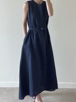 Women's Regular Dress Simple Style Round Neck Sleeveless Solid Color Midi Dress Daily main image 1