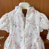 Chinoiserie Classical Ditsy Floral Embroidery Lace Bowknot Polyester Girls Dresses main image 4