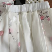 Chinoiserie Princess Flower Embroidery Bowknot Chiffon Girls Clothing Sets main image 7