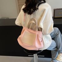 Women's Medium Cloth Solid Color Preppy Style Classic Style Zipper Crossbody Bag sku image 3