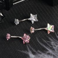 1 Piece Belly Rings Modern Style Cool Style Pentagram 304 Stainless Steel Inlay Zircon Belly Rings main image 1