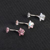 1 Piece Belly Rings Modern Style Cool Style Pentagram 304 Stainless Steel Inlay Zircon Belly Rings main image 8