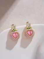 1 Pair Cute Lady Sweet Peach Zinc Alloy Ear Studs main image 1