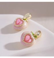 1 Pair Cute Lady Sweet Peach Zinc Alloy Ear Studs sku image 1