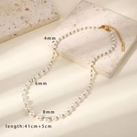 304 Stainless Steel Glass Elegant Lady Classic Style Round Solid Color Necklace main image 2