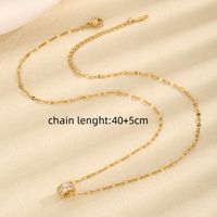 Titanium Steel 18K Gold Plated Simple Style Classic Style Plating Inlay Solid Color Artificial Rhinestones Pendant Necklace main image 4