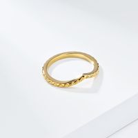 Simple Style Solid Color 304 Stainless Steel 18K Gold Plated Rings In Bulk sku image 7