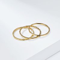 Punk Solid Color 304 Stainless Steel 18K Gold Plated Rings In Bulk sku image 13