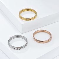 Punk Solid Color 304 Stainless Steel 18K Gold Plated Rings In Bulk main image 8