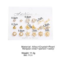 1 Set Sweet Simple Style Starfish Heart Shape Flower Plating Inlay Alloy Pearl Zircon Ear Studs main image 4