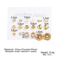 1 Set Sweet Simple Style Starfish Heart Shape Flower Plating Inlay Alloy Pearl Zircon Ear Studs main image 2