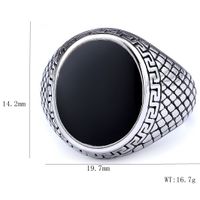 Hip-Hop Streetwear Color Block 304 Stainless Steel Carving Men's Rings main image 7