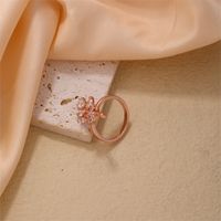 Copper Rose Gold Plated Elegant Modern Style Classic Style Inlay Maple Leaf Petal Zircon Rings main image 10